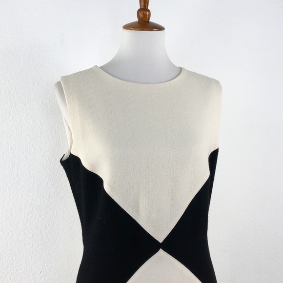 Raoul Black Ivory Wool Marcelle Flounce Dress - Picture 3 of 9